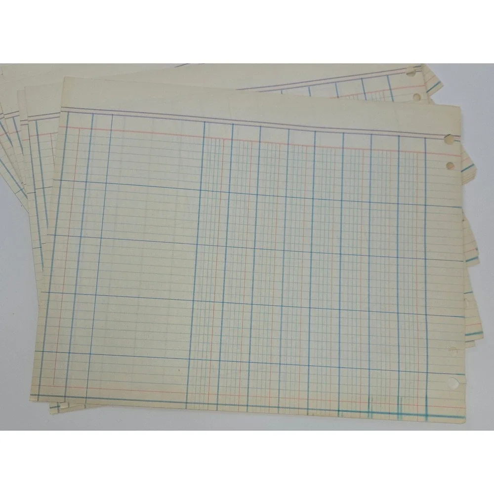 Accounting Ledger 50 Sheets Double Sided 24 Columns 9.25